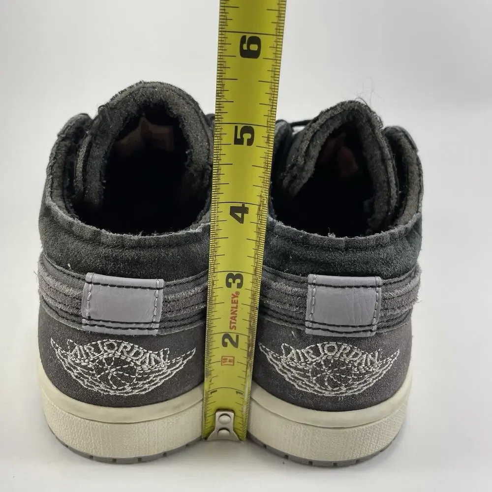 Jordan 1 Low Craft Inside Out Black Suede Mens Size 7 Casual Classic Lace Up